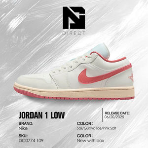 Zapatillas Air Jordan 1 Low 'Pink Salt' para Mujer, de Lujo, para Uso Diario, Estilo Deportivo - Product Image 6