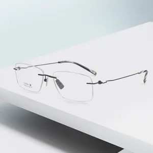 Green Planet Wholesale Japan Popular Titanium Optical Frames Eyeglasses Rimless Optical Frames