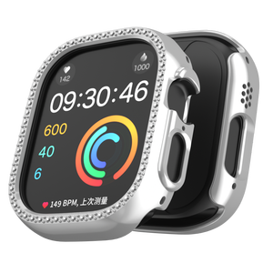 เคสปกป้องเพชรหรูหราสำหรับ <span class=keywords><strong>Apple</strong></span> <span class=keywords><strong>Watch</strong></span> Ultra 49มม.,เคสป้องกันสำหรับ IWatch <span class=keywords><strong>Series8</strong></span>กรอบกลวง PC สำหรับผู้หญิง - Product Image 6