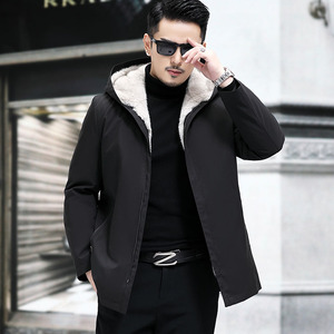 Men's Winter Faux <b>Fur</b> Hooded <b>Parka</b> with Artificial <b>Fur</b> Lining, Warm, Thick, Windproof, Outdoor Jacket - Product Image 5