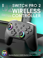 Control Inalámbrico Profesional para Nintendo Switch 2 con Vibración, Joystick de 6 Ejes, Control de Silicona Antideslizante con Degradado
