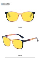 Lunettes d'ordinateur anti-lumière bleue unisexe pour hommes, monture tendance, vision nocturne, verres jaunes, OEM, vente en gros, haut de gamme
