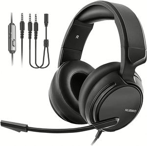 Nubwo N12 Chơi <span class=keywords><strong>Game</strong></span> Tai Nghe Xbox One PS4 Tai Nghe, 3.5Mm Surround Stereo Chơi <span class=keywords><strong>Game</strong></span> Tai Nghe Với Mic Mềm Bộ Nhớ Earmuffs Cho PC - Product Image 1
