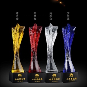 Trophée en cristal personnalisé avec logo en forme de globe, de goutte d'eau ou de balle d'aigle, neuf, populaire, vente en gros - Product Image 3