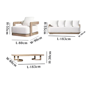 Ensemble de canapés en teck pour patio, modulaire, moderne, en rotin, pour l'extérieur, meubles de jardin, pour villa et hôtel, protection UV - Product Image 4