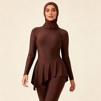 Traje de baño Burkini de 3 piezas unisex musulmán de talla grande cubierta completa traje de baño modesto con hiyab de secado rápido Anti-Uv UPF50 +