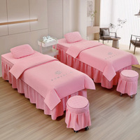 Lot de 4 housses de lit pour salon de beauté, douces, confortables et respectueuses de la peau, pour toutes les saisons, linge de lit pour table de massage, idéal pour les centres de santé et la TCM, personnalisable