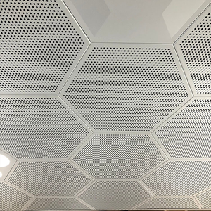 Hợp kim nhôm thả gạch Trần hình vuông chống cháy không thấm nước trang trí treo giả kim loại trần âm thanh hấp thụ - Product Image 5