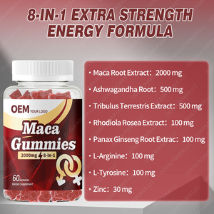 Oem nhãn hiệu riêng <span class=keywords><strong>Maca</strong></span> Gummies cho người lớn làm tăng sức sống tình dục và tình yêu cho cả nam giới và phụ nữ <span class=keywords><strong>Maca</strong></span> năng lượng Gummies - Product Image 2