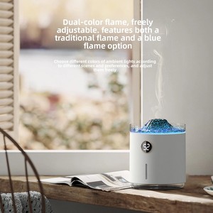 Diffuseur d'arômes créatif Mini Volcan de Lave 350ml, pour la maison et l'hôtel, USB, silencieux, ions négatifs, lampe d'ambiance colorée, effet flamme - Product Image 4