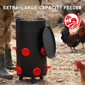 Jh-Mech Cho Ăn Gia Cầm Thùng Lớn Nhiệm Vụ Nặng Nề Freestanding 10 Cho Ăn Cổng 75 Lb Kim Loại Tự Động Trung Chuyển Cho Gà - Product Image 3