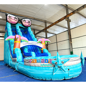 Tobogán Acuático Inflable con Diseño de Gafas de Sol para <span class=keywords><strong>la</strong></span> <span class=keywords><strong>Playa</strong></span>, Toboganes de Agua para Jugar <span class=keywords><strong>en</strong></span> <span class=keywords><strong>la</strong></span> <span class=keywords><strong>Playa</strong></span> con Piscina para el Patio Trasero - Product Image 2