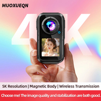 Caméra Sportive Étanche 30M 5K 4K 60fps Double Écran Tactile pour Vélo Moto Casque EIS MicroSD Suivi IA 120°