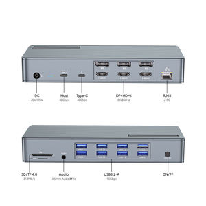 <span class=keywords><strong>Thunderbolt</strong></span> 4 40Gbps 20 trong 1 4K 60Hz USB Gen2 2.5 gam <span class=keywords><strong>Ethernet</strong></span> <span class=keywords><strong>Hub</strong></span> Mac Mini M4 Docking Station Màn hình kép cho DELL/HP/Mac - Product Image 1