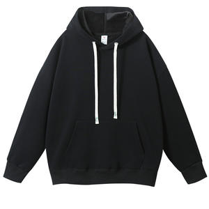 เสื้อฮู้ดผ้าฟลีซโอเวอร์ไซส์บุซาตินสำหรับผู้หญิงและผู้ชายสีดำขายส่ง พร้อมลายพิมพ์คริสตัลและเสื้อครอปฟรี - Product Image 5