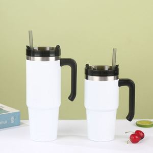 Anti-fog <b>Condensation</b> 30oz Stainless Steel Vacuum Insulated Car Tumbler Travel Mug With Handle Straw - Product Image 3
