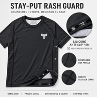 Tontons – T-shirt de protection anti-UV à manches courtes personnalisé avec ourlet antidérapant en silicone, respirant, extensible dans les 4 sens, pour entraînement BJJ MMA, OEM ODM