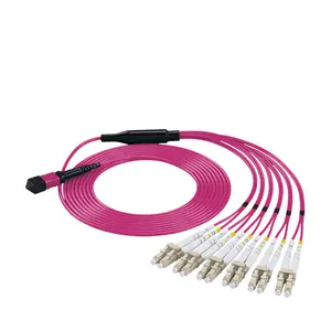 The 12-core MPO-LC fiber jumper female connector is compatible with MTP OM40GB multimode 40G/100G fiber cable 3 meters