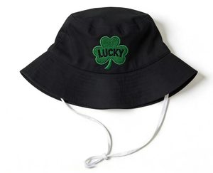 หมวกบักเก็ตวันเซนต์แพทริคของไอร์แลนด์ ปักลายโคลเวอร์นำโชค ปรับขนาดได้ หมวกกันแดดสำหรับผู้หญิงผู้ชายสำหรับกิจกรรมกลางแจ้ง - Product Image 3