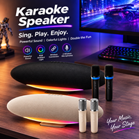 Haut-parleur karaoké sans fil double avec microphones et lumières RGB, enceinte Hi-Fi sans fil pour soirées à domicile et divertissement familial