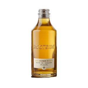 Botella de Licor de Vidrio Flint Redonda Personalizada con Base Pesada y Logotipo Grabado para <span class=keywords><strong>Bourbon</strong></span>, Whisky, Vodka, Ginebra - Product Image 1