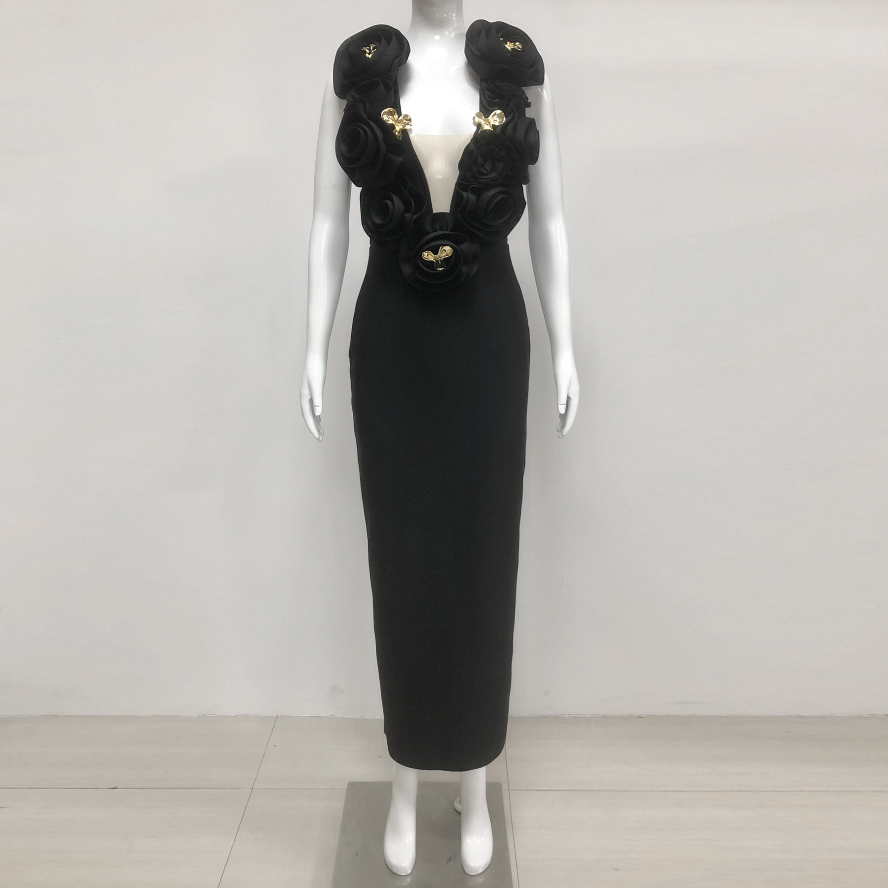 Elegant Floral Tea-length Bodycon Evening Dress For Women Oem Elegant Floral Tea-length Bodycon Evening Dress For Women Oem