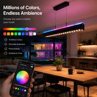 Светодиодный линейный подвесной светильник Smart RGB+CCT с синхронизацией музыки (вверх/вниз), управлением по Bluetooth и через приложение, с регулировкой яркости, для дома/офиса