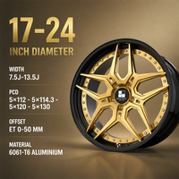 Jantes forgées en or à 6 branches, 2 pièces, concaves profondes, 18 19 20 21 pouces, 5x112, 6061-T6 pour BMW M4, jantes personnalisées, directement de l'usine, alliage sport