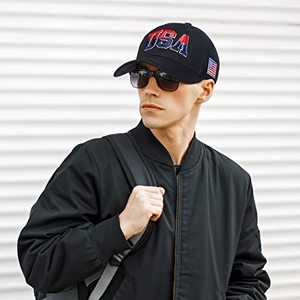 Gorra de Béisbol Unisex Personalizada de 6 Paneles, 100% Algodón, Bordado 3D, Gorra con Bandera Americana y Logotipo Personalizado - Product Image 2