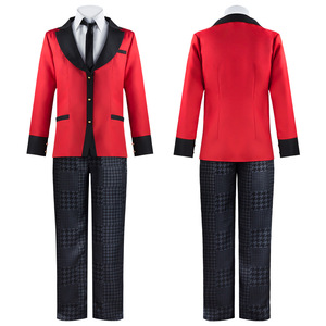 Costume de cosplay Kakegurui Ryota Suzui pour homme, uniforme rouge et noir à motif pied-de-poule, ensemble complet, tenue de jeu de rôle anime - Product Image 1