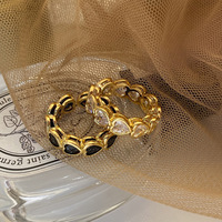 2025 anneaux coeur à la mode Index doigt ouverture anneaux réglables Moissanite anneaux pour femmes bijoux décoration