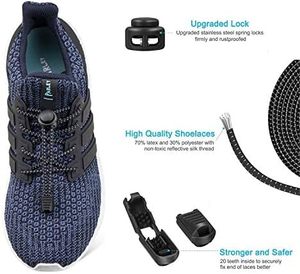 Premium <b>Elastic</b> No Tie Shoelaces for Kids Adults Tieless Shoe <b>Laces</b> High Stretch Rubber Strings for Sneakers Casual Shoes Gear - Product Image 2