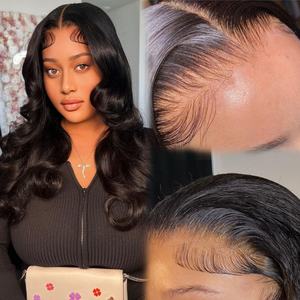 Peluca con Cierre de Encaje HD Fino, Cabello Humano Virgen con Cutícula Alineada, Cabello Peruano, Pelucas Frontales de Encaje HD para Mujeres Negras - Product Image 5