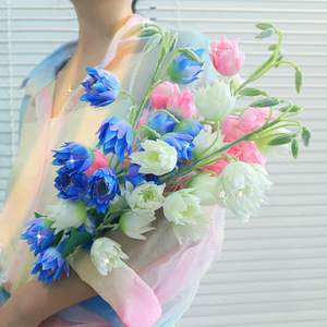 ดอกลิลลี่ออฟเดอะแวลลีย์ประดิษฐ์จากผ้าไหม ช่อดอกไม้สำหรับงานแต่งงาน ตกแต่งบ้าน ทำด้วยมือ - Product Image 3