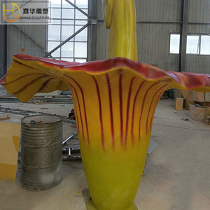 Escultura de Gloriosa de la Mañana en Fibra de Vidrio, Modelo Decorativo Grande para Exteriores, para Montar en el Suelo - Product Image 3