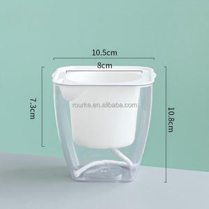 Vaso Idroponico Automatico Trasparente a Doppio Strato in Plastica con Sistema di Auto-Irrigazione per Ufficio - Product Image 2