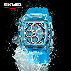 Nouvelle montre de marque tendance, fabrication OEM, logo personnalisé, étanche 5 ATM, six aiguilles, style sport, bracelet en silicone, quartz, pour hommes - Product Image 1