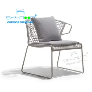 중국 로프 의자 쿠션 정원 호텔 안뜰 야외 라운지 의자 (21034)