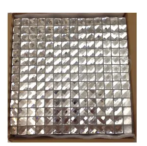 Small Particles Shine Silver Mirror Diamond Mosaic Tile Glass mix Stone Tile Mosaic for Bathroom Tiles Walls and Floors