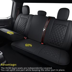 Housses de siège en cuir de luxe résistantes à l'abrasion, ensemble complet de 10 pièces pour camionnettes Ford F150/F250/F350 d'Amérique du Nord - Toutes saisons - Product Image 4