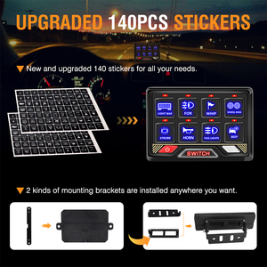 Panneau de commutation de télécommande sans fil <span class=keywords><strong>12V</strong></span> Interrupteurs à bascule étanches 8 gangs pour modification de camion Jeep hors route - Product Image 2
