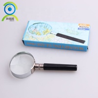 50MM Semi-Metal Handheld Magnifier with Optical Glass Lens 3x Magnification Metal Frame and ABS Handle for Reading Repairing