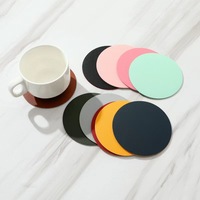 Sous-verres carrés double face en cuir YS, tapis résistants à la chaleur pour la maison, dessous de cendrier, napperons de table 10 cm, style américain, personnalisables