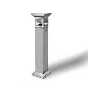 MARTES YH01 Hot Sale Slim Outdoor Vertical Cigarette Butt Column For Smoking Area Ahtray Trash Can Stainless Steel Waste Bin