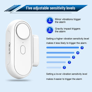 Système d'alarme intelligent pour maison à double capteur 2-en-1 : détecteur portable ABS de vibration et de rupture/d'ouverture de porte magnétique - Product Image 4