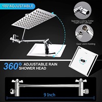 Robinet de douche à jet de pluie mural américain en acier inoxydable à une poignée Distributeur d'eau à trois voies brossé Bain en céramique