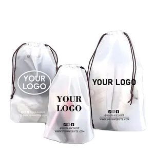 Custom Pvc Drawstring Packaging Bag Plastic Frosted Packaging Poly Drawstring Bag