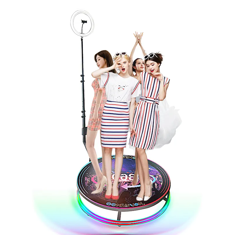 80 cm 120 cm yavaş Spin 360 kamera Selfie fotoğraf kabini platformu RGB LED ışık