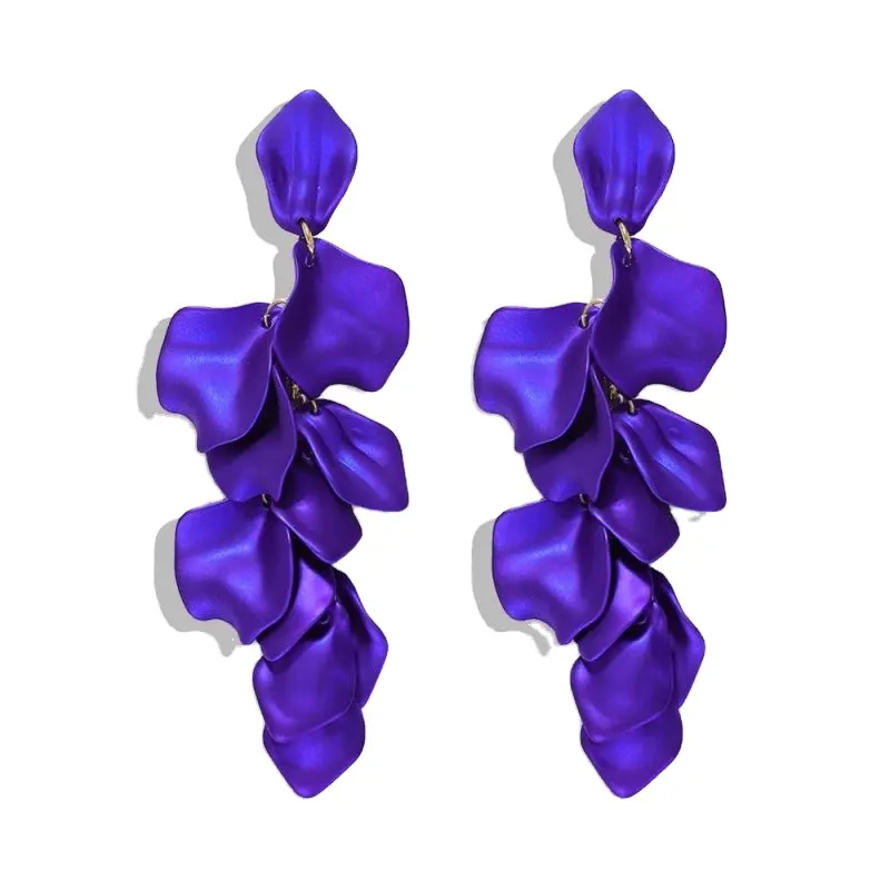 2021 Fashion designer statement vintage unique bridal flower tassel drop dangle earrings women jewelry earrings