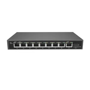10 Port Voll Gigabit POE 8*POE+1*RJ45+1*SFP Port-System KI intelligenter Ethernet-Schalter 802.3af/at insgesamt 110 W für IP Kamera drahtloser AP